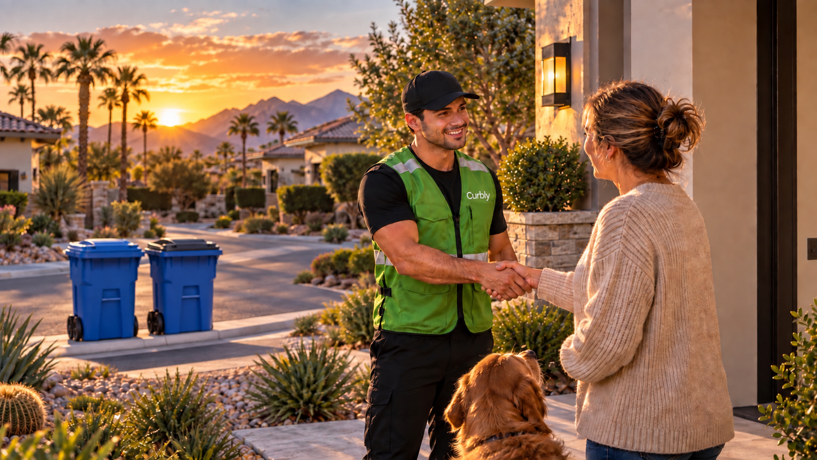 A Curbly service professional greeting a homeowner in Summerlin